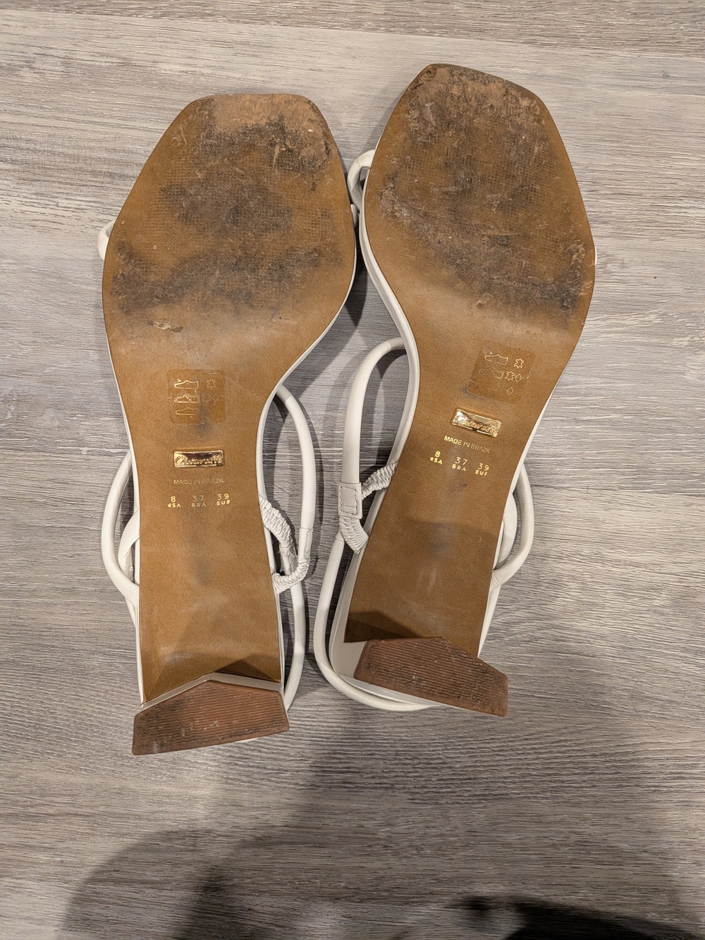 L'Intervalle - White Leather Strappy Slingback Sandals - Picture 2 of 3